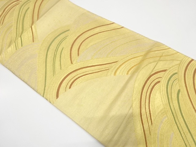 JAPANESE KIMONO / ANTIQUE FUKURO OBI / SILK / WOVEN MOUNTAINS